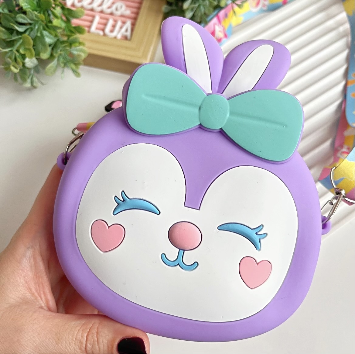 Sevimli mini tavşan silikon çanta