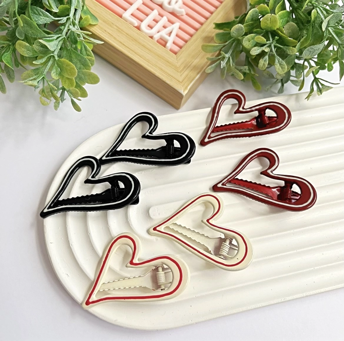 Kalp figürlü pens toka çifti