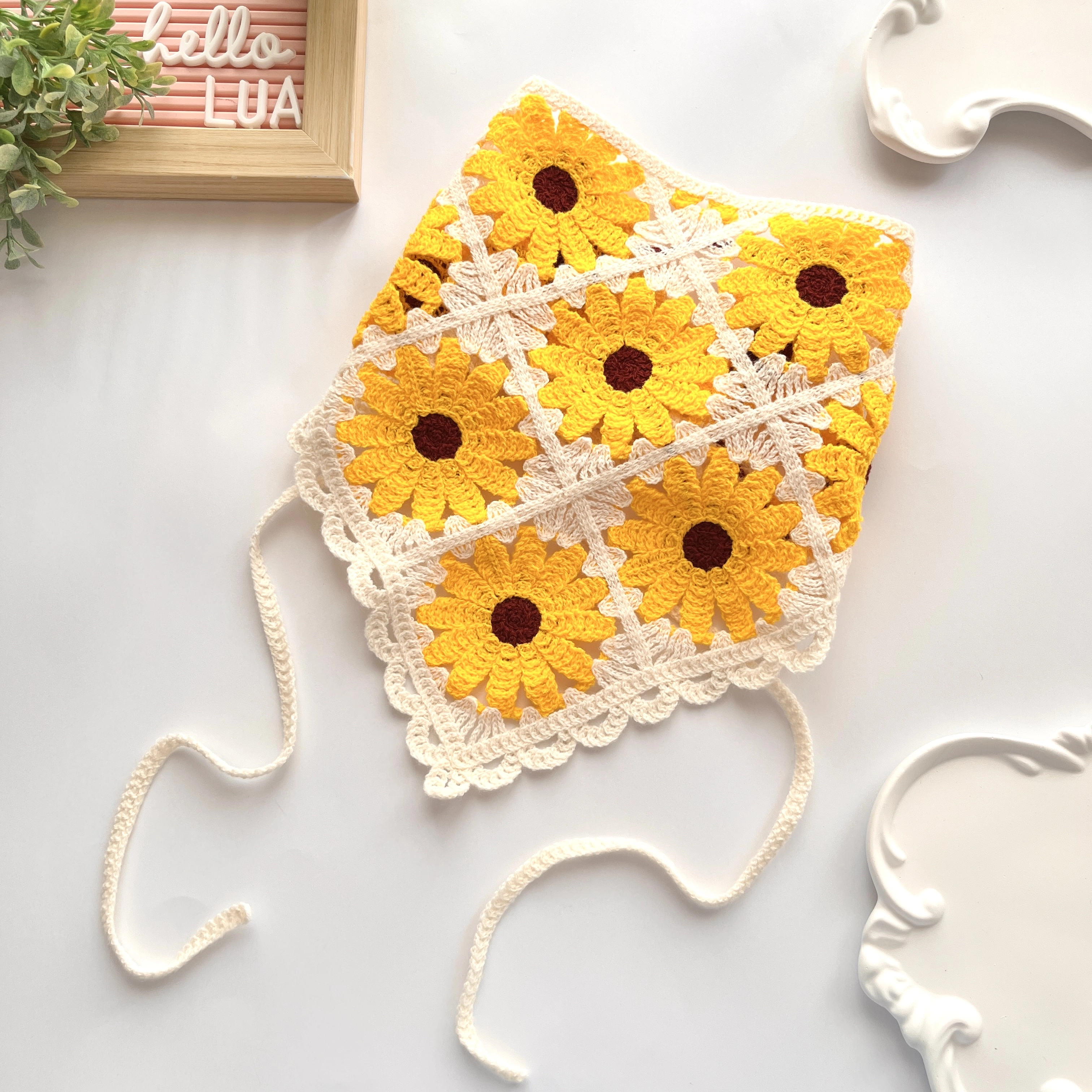Çiçekli bohem örgü Pinterest Bandana 