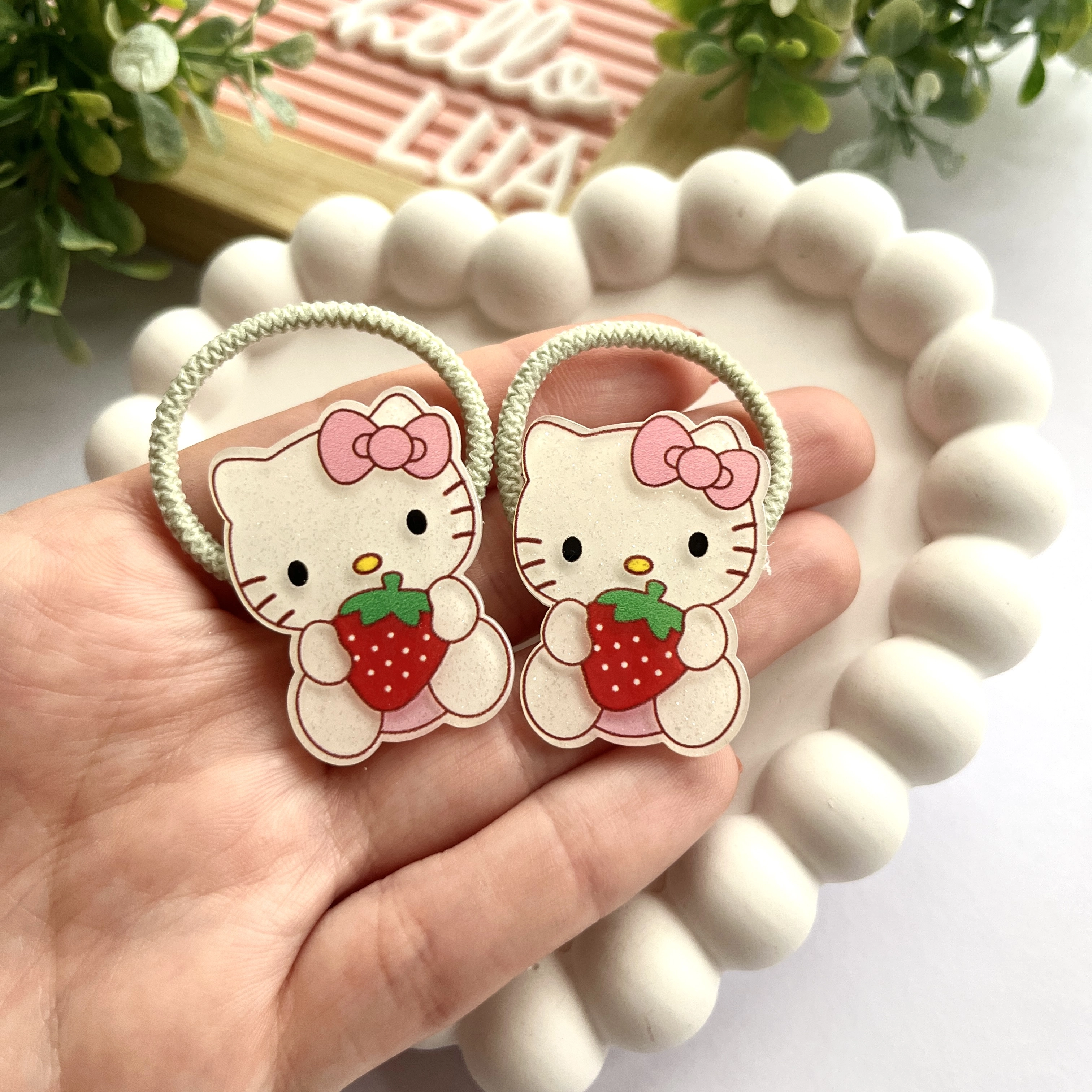 Hello kitty figürlü lastik toka çifti