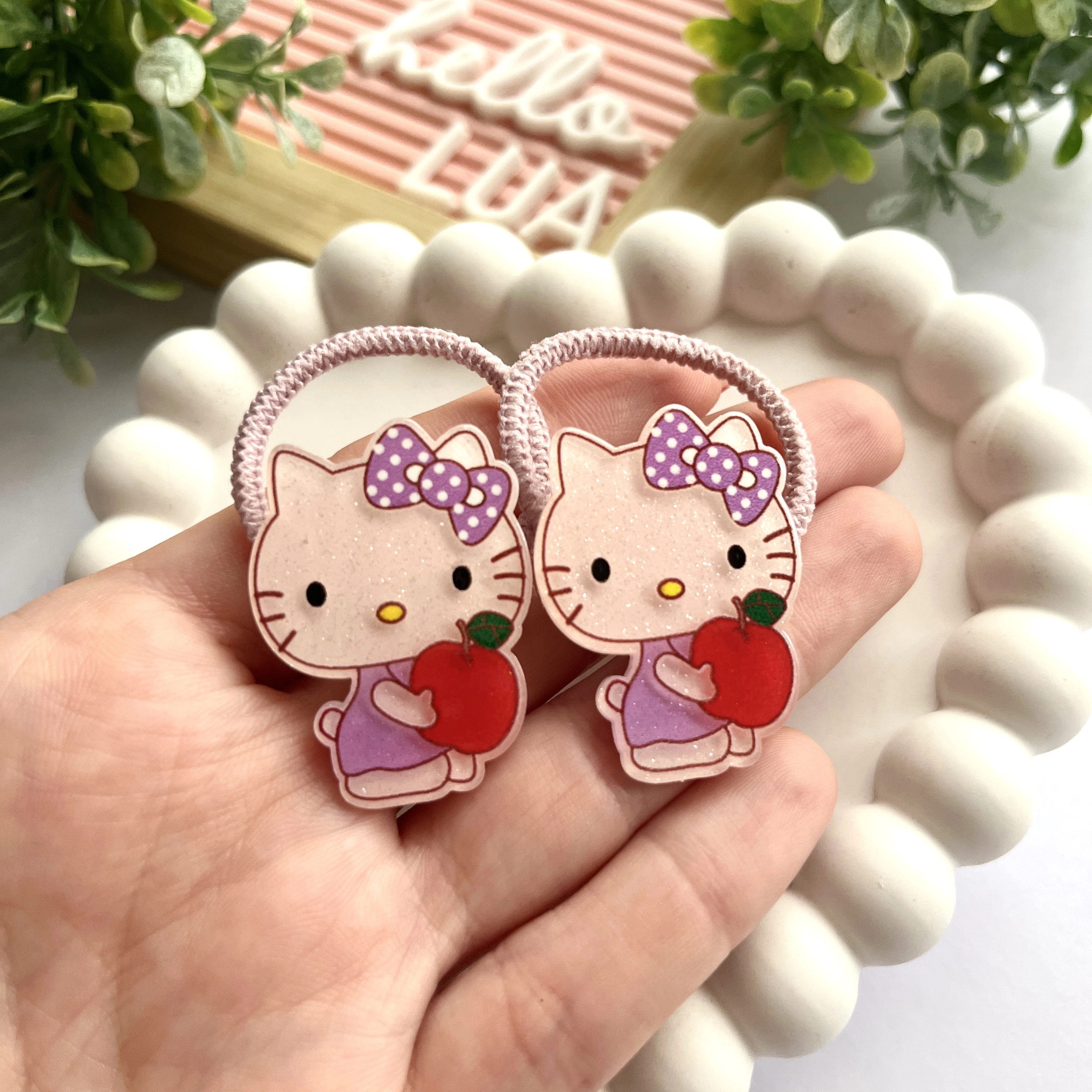 Hello kitty figürlü lastik toka çifti