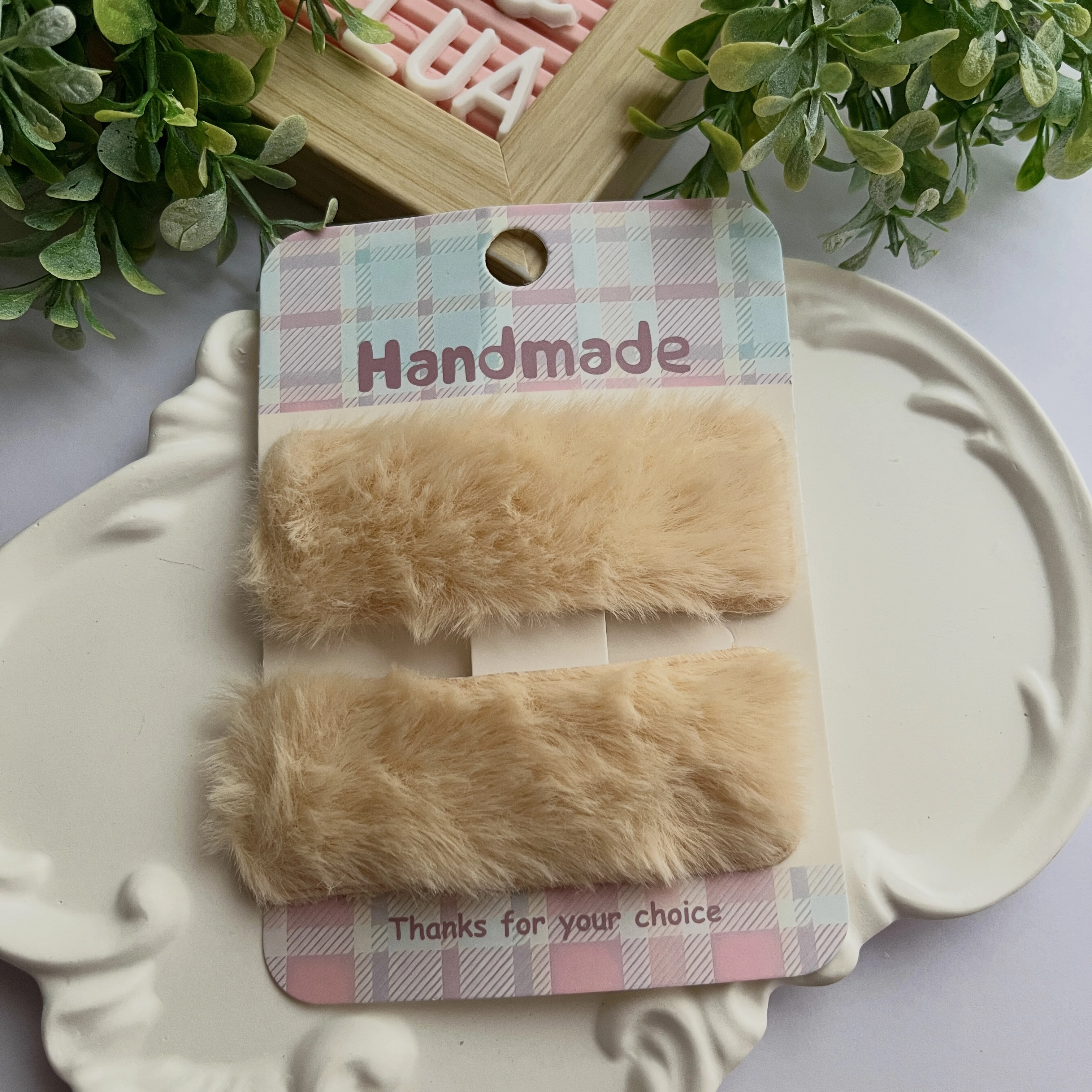 Peluş çıtçıt toka çifti