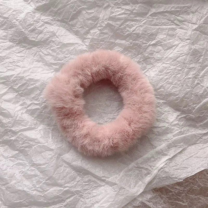 Koyu pembe peluş lastik toka adet