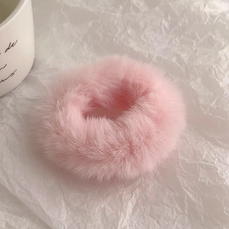 Açık pembe peluş lastik toka adet