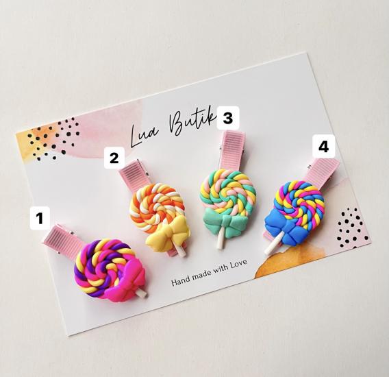 Lolipop detaylı pens toka adet