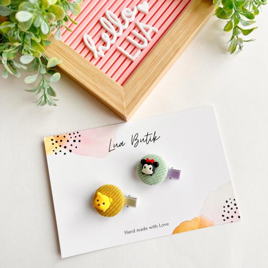 Sevimli figür detaylı mini pens toka adet