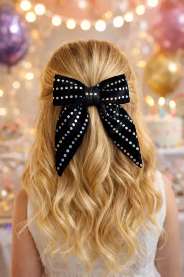 Kadife kurdele fiyonk otomatik toka