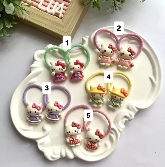 Hello kitty figürlü lastik toka çifti