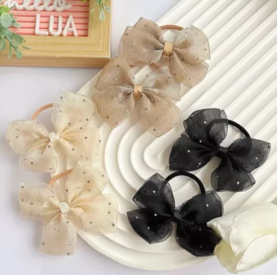 Tül Fiyonk figürlü lastik toka çifti