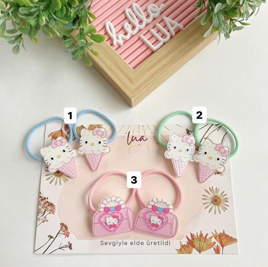 Hello kitty figürlü lastik toka çifti