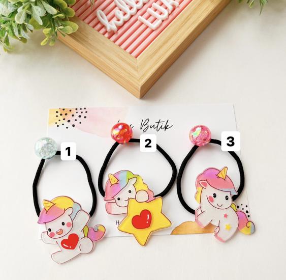 Unicorn figürlü bağlama lastik toka adet