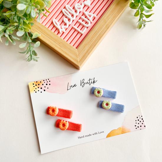 Mini donut figürlü pens toka çifti