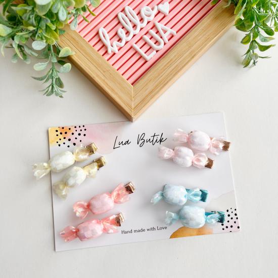 Şeker figürlü mini pens toka çifti