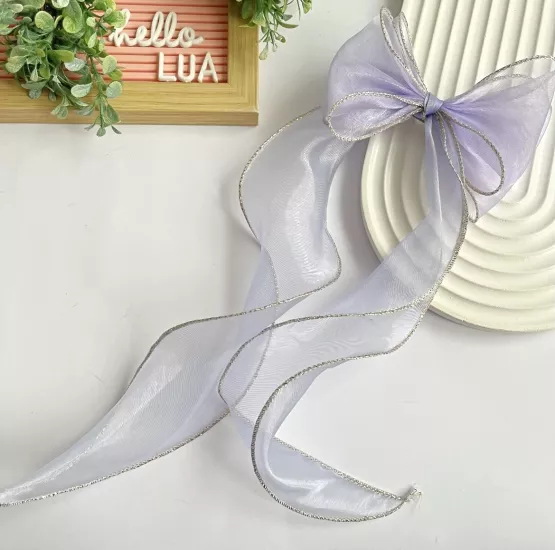 Sim detaylı tül fiyonk otomatik toka