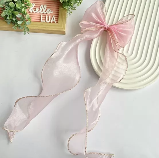 Sim detaylı tül fiyonk otomatik toka