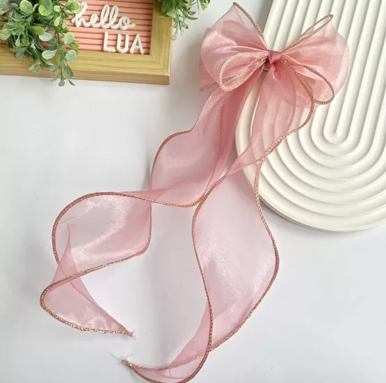 Sim detaylı tül fiyonk otomatik toka