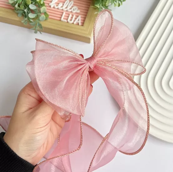 Sim detaylı tül fiyonk otomatik toka