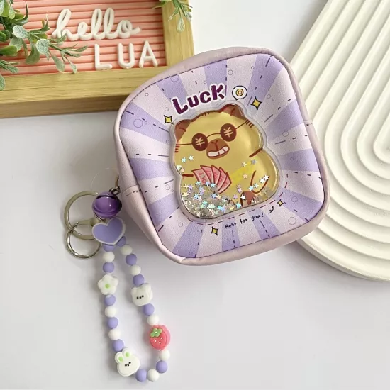 Sulu Capybara detaylı cüzdan/ mini çanta