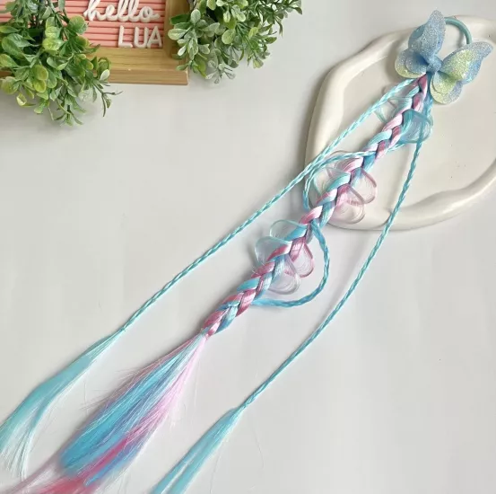 Renkli saç detaylı lastik toka adet