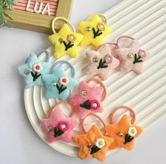 Yıldız figürlü lastik toka çifti