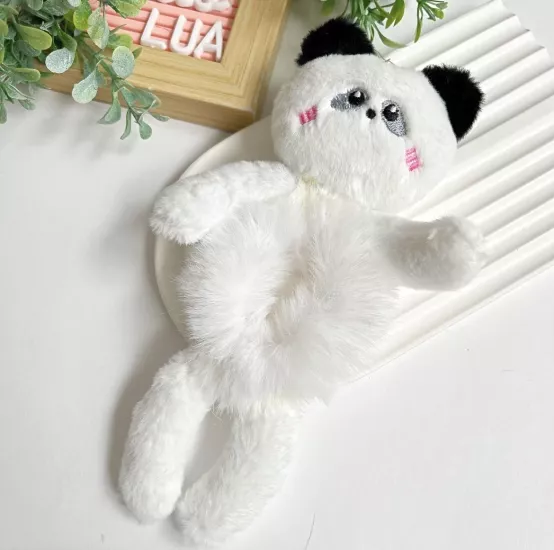 Sevimli panda peluş lastik toka adet 