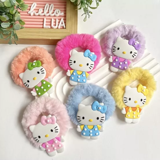 Hello kitty figürlü peluş lastik toka adet