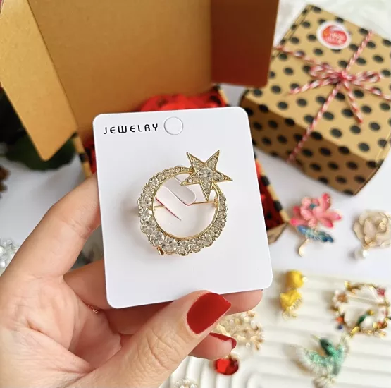 Ay yıldız broş