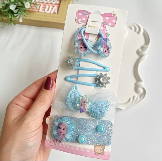 Mavi Elsa karışık toka seti