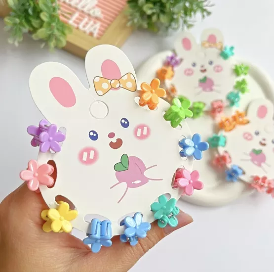 10lu mini çiçek mandal toka