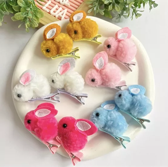 Tavşan figürlü pens toka çifti