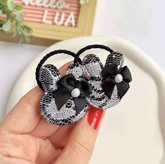 Tavşan figürlü lastik toka çifti