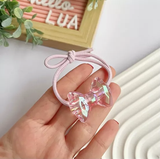 Pembe Fiyonk figürlü lastik toka adet