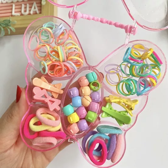 Kelebek kutulu karışık toka seti