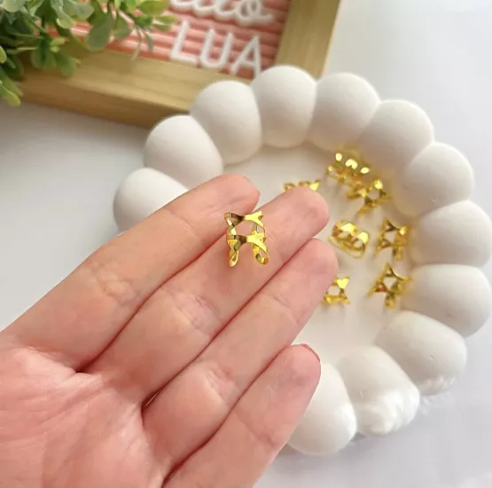 8li gold rengi saç küpesi