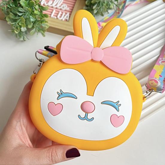Sevimli mini tavşan silikon çanta