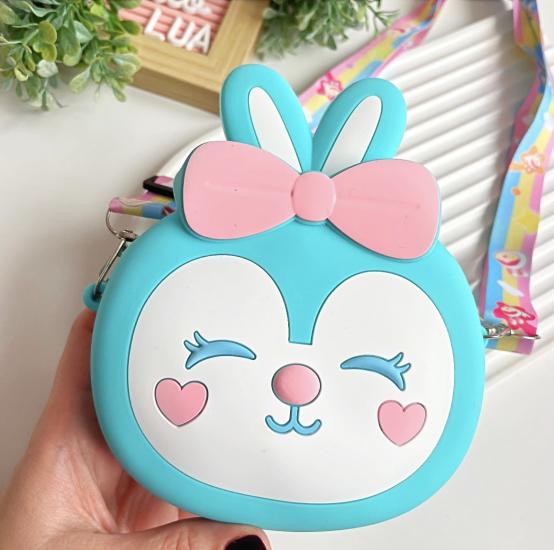 Sevimli mini tavşan silikon çanta