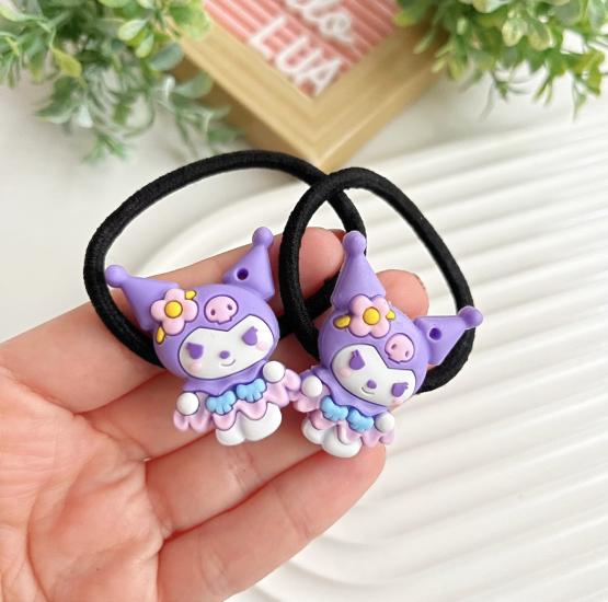 Kuromi figürlü lastik toka çifti