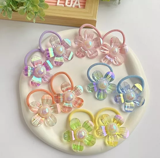 Çiçek figürlü lastik toka çifti