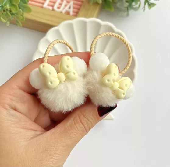 Ponpon Minnie figürlü lastik toka çifti