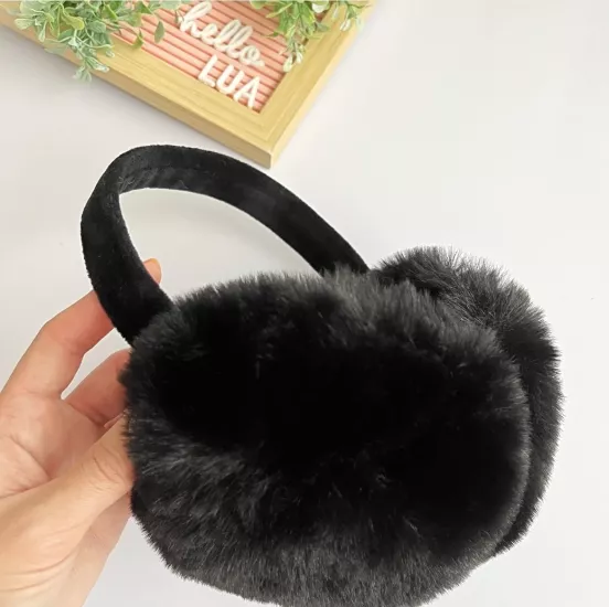 Katlanır siyah peluş kulaklık