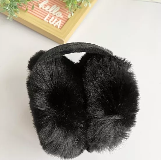 Katlanır siyah peluş kulaklık
