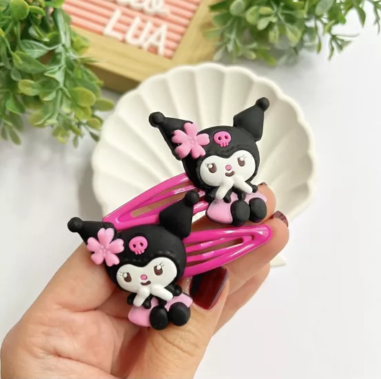 Kuromi figürlü çıtçıt toka çifti