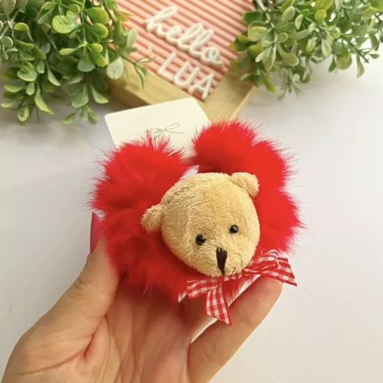 Ayıcık figürlü peluş lastik toka adet 
