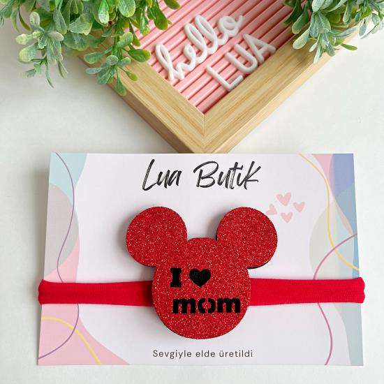 I love mom figürlü yumuşak saç bando