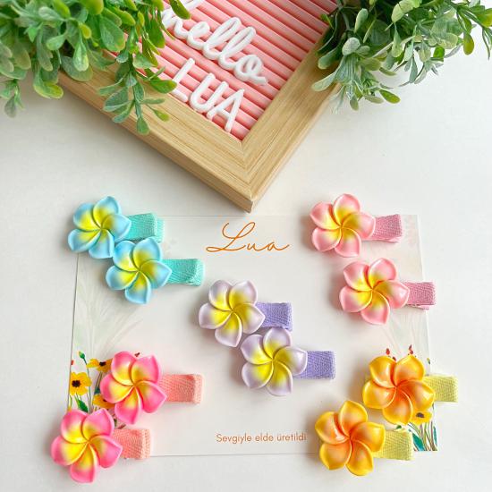 Lotus çiçeği figürlü pens toka çifti