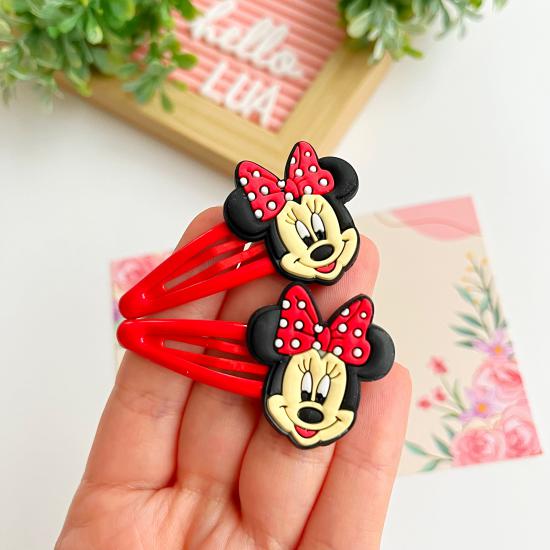 Minnie mouse figürlü çıtçıt toka çifti