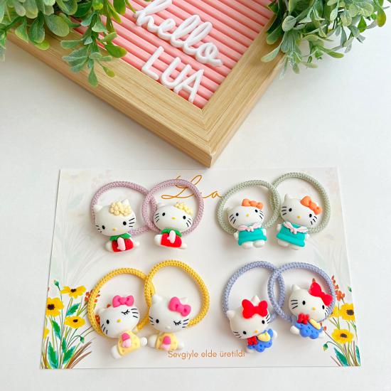 Hello kitty figürlü lastik toka çifti