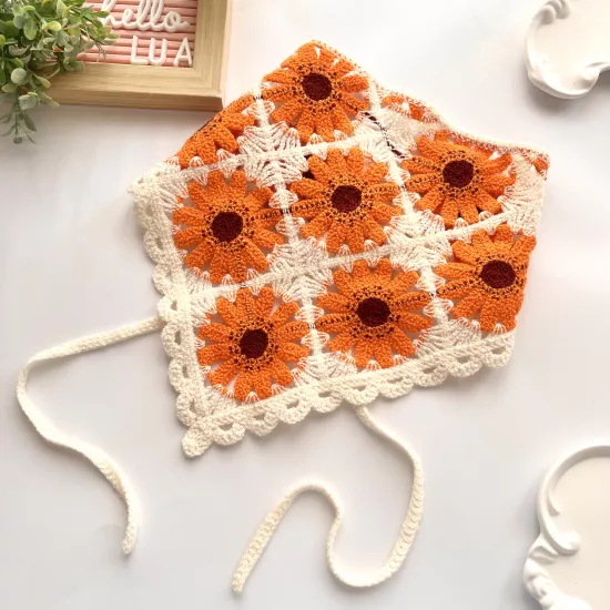 Çiçekli bohem örgü Pinterest Bandana 