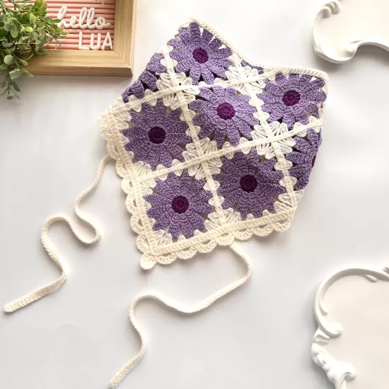 Çiçekli bohem örgü Pinterest Bandana 