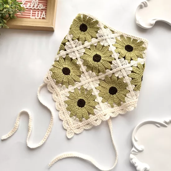 Çiçekli bohem örgü Pinterest Bandana 